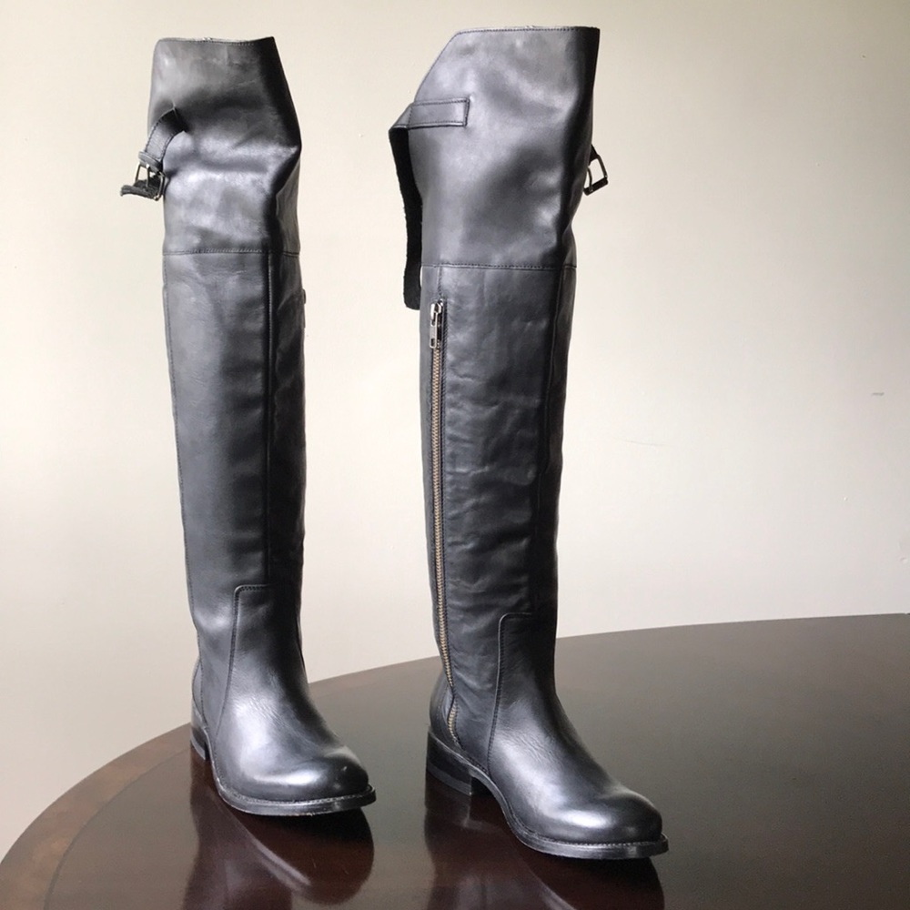 Dolce Vita Black over the Knee 6M Leather Boots - Picture 2 of 8